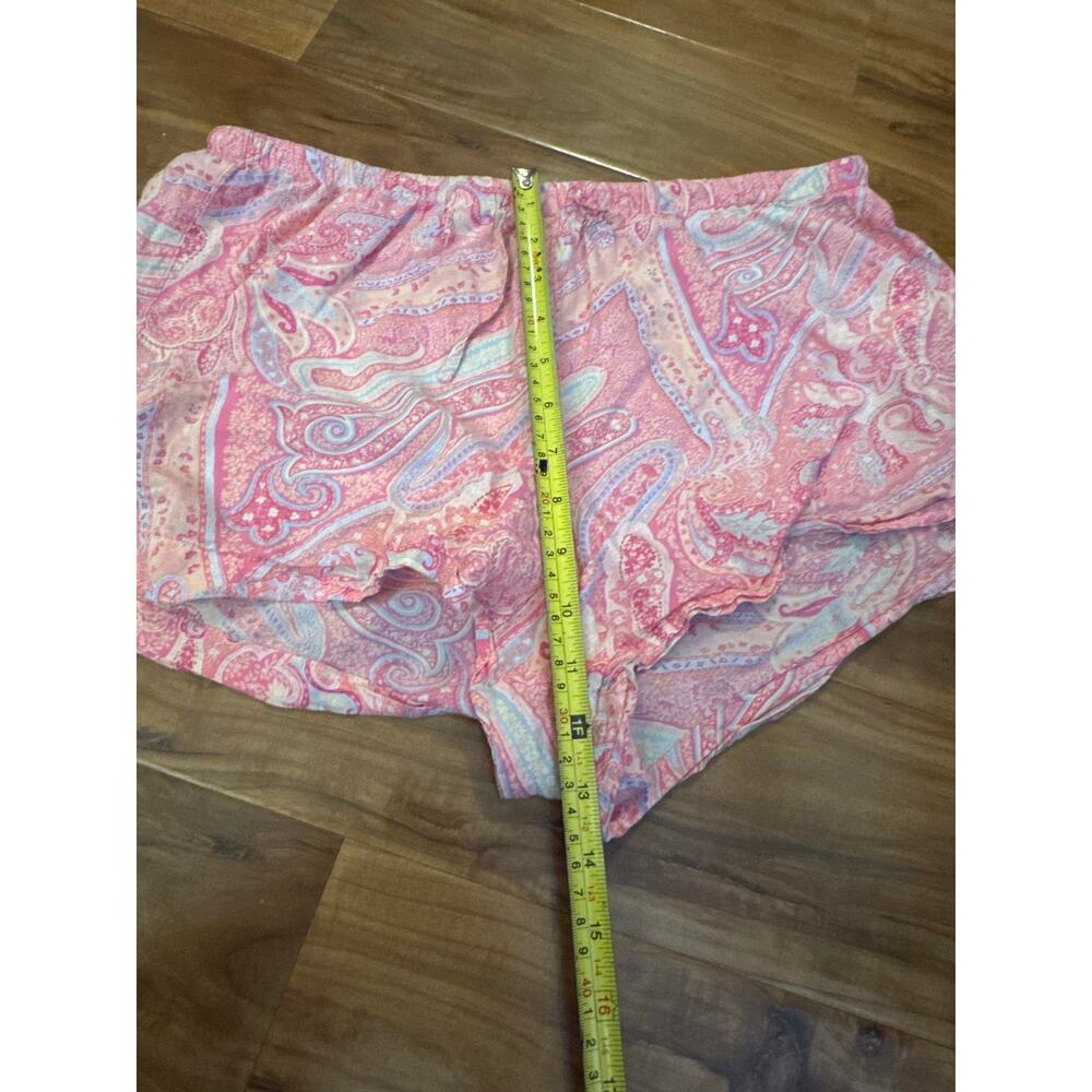 Lauren Ralph Lauren Pink Paisley 2 Piece Pajama Set M Short Sleeve Button Down - Picture 12 of 14